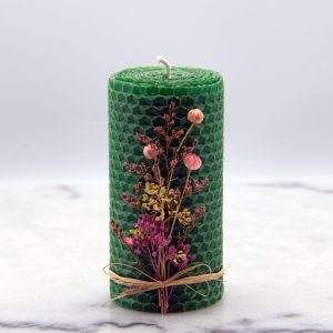 Hunter Green Beeswax Candle