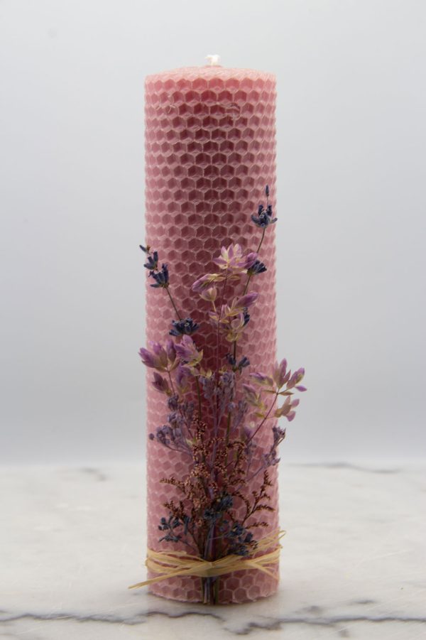 Dusty Pink Beeswax Candle