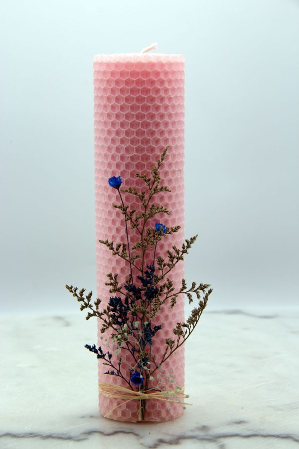 Light Pink Beeswax Candle